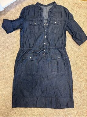 Michael Kors Dark Denim Shirt Dress